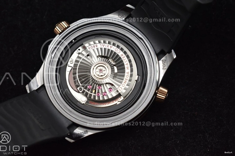 Best 300m Black Seamaster Dial Edition A8806 Ceramic Strap Black RG VSF Black 1:1 on 43.5mm Bezel Rubber 1220